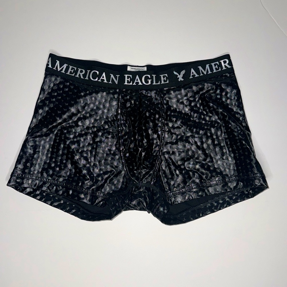 American Eagle AEO Men's Classic Trunk Underwear 3" Inseam Black Metalli…